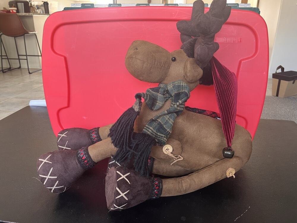 Costco Plush Poseable Christmas Elk RARE Large Shelf Sitter Free Standing